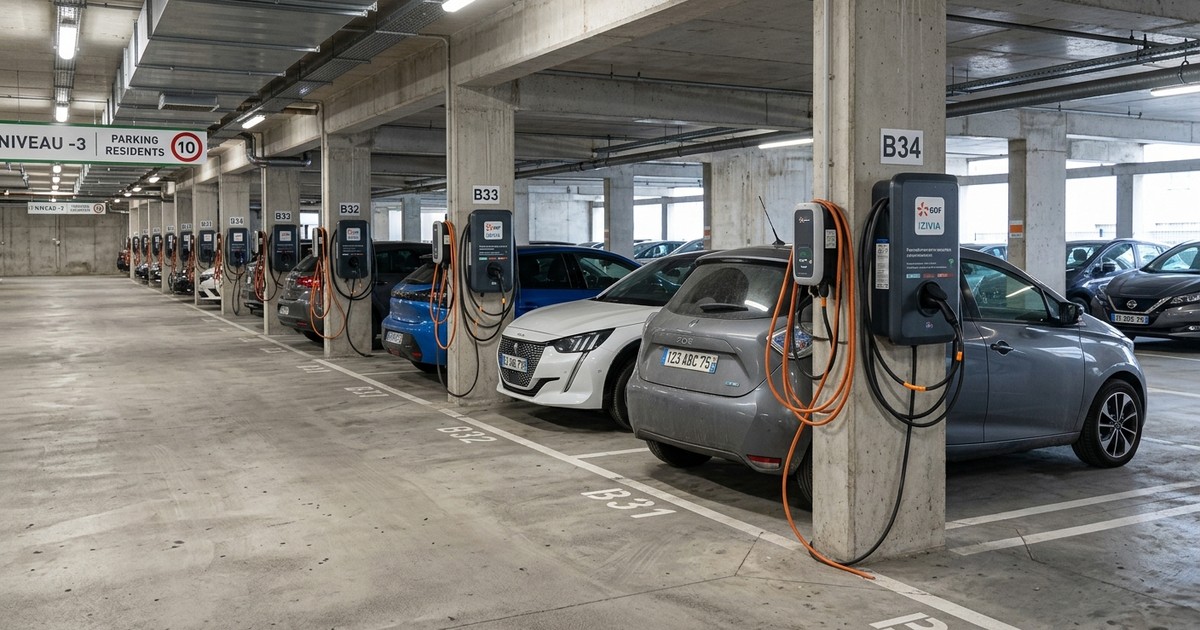 Bornes de recharge en parking de copropriété à Versailles